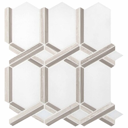 Msi Royal Link SAMPLE Polished Marble Mesh-Mounted Mosaic Tile ZOR-MD-0267-SAM